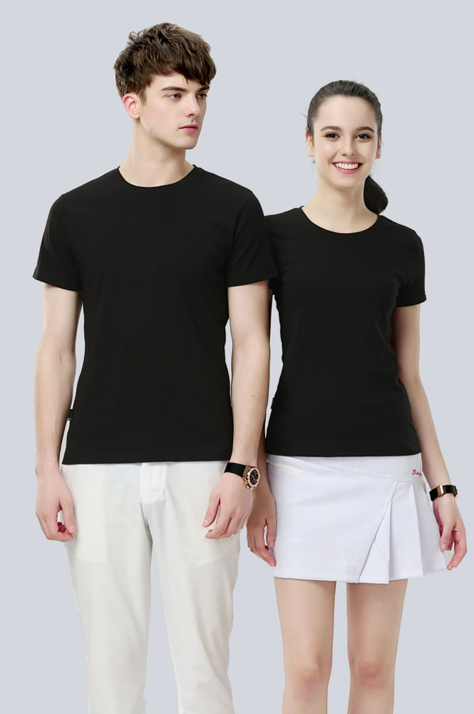 黑色圓領T恤衫訂制