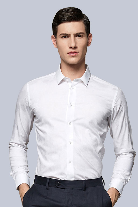男款白色正裝襯衫
